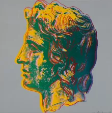 Alexandre le Grand par Andy Warhol. Sérigraphie 100 x 100 cm, 1982