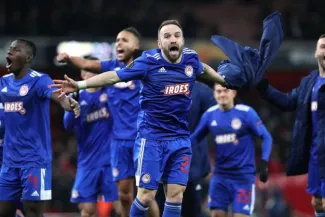 Mathieu Valbuena sous le maillot de l'Olympiakos. (C. Wilson/Offside/Presse Sports)


