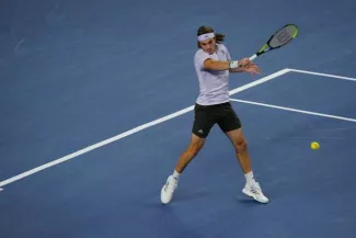 Stefanos Tsitsipas est pour le moment le joueur le mieux classé qui participera à l'UTS. (F. Porcu/L'Équipe)


