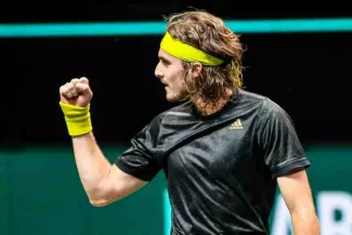 Stefanos Tsitsipas n'a pas tremblé face à Lucas Pouille. (Keemink/Presse Sports)


