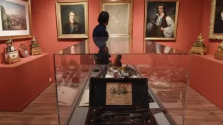 La pièce dédiée principalement à Lord Byron dans le musée d'Athènes consacré aux philhellènes, qui se sont battus pour l'indépendance de la Grèce. LOUISA GOULIAMAKI/AFP


