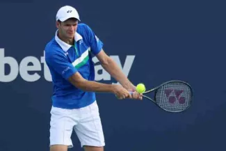 Belle performance pour Hubert Hurkacz ce jeudi à Miami. (G. Burke/Presse Sports)


