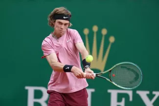 Andrey Rublev à Monte-Carlo samedi. (N. Luttiau/L'Équipe)


