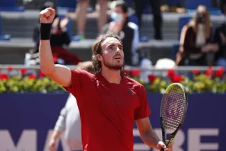 Stefanos Tsitsipas a remporté les 17 derniers jeux qu'il a disputés. (A. Gea/Reuters)


