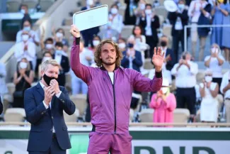 Stefanos Tsitsipas a perdu sa première finale en Grand Chelem. (P. Lahalle/L'Équipe)


