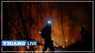 Un hélicoptère anti-incendie dans la zone du village de Ziria, près de Patras, en Grèce, le 1er août 2021.