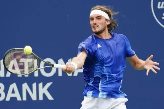 De Cincinnati, Stefanos Tsitsipas a émis des réserves envers le vaccin anti-Covid. (John E. Sokolowski/Reuters)


