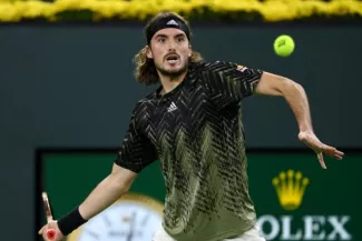 Stefanos Tsitsipas à Indian Wells. (J. Kamin-Oncea/USA Today Sports)


