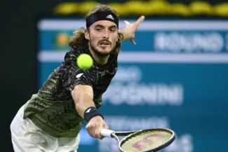 Stefanos Tsitsipas à Indian Wells. (J. Kamin-Oncea/USA Today Sports)


