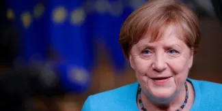 Angela Merkel en déplacement au Royaume-Uni, le 2 juillet dernier.