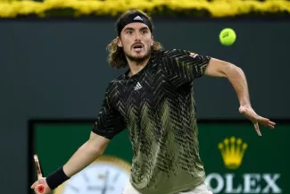 Stefanos Tsitsipas va mieux qu'à Paris. (J.A Kamin-Oncea/USA Today Sports)


