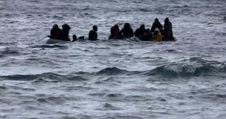 Naufrage de migrants en mer Egée, en février 2020.