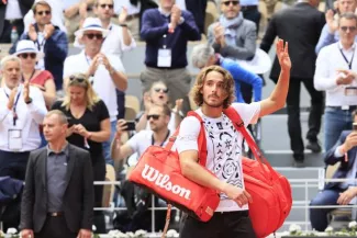 Stefanos Tsitsipas a été battu en quatre manches. (F. Seguin/L'Équipe)


