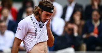 Stefanos Tsitsipas ce lundi sur le court Philippe-Chatrier.


