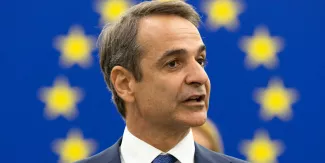 Le Premier ministre grec Kyriakos Mitsotakis. © ABDESSLAM MIRDASS / HANS LUCAS / HANS LUCAS VIA AFP


