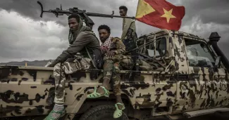 Des combattants rebelles près de Mekele, la capitale de la région du Tigré, le 29 juin 2021.