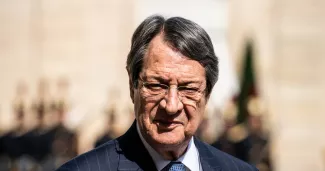 Nicos Anastasiades, le président de la République de Chypre, lors d'une visite à l'Elysée en juillet 2020.


