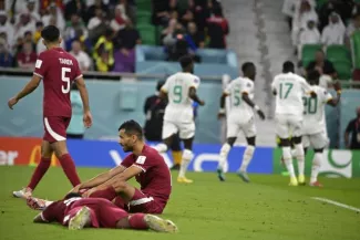 Le Qatar, pays organisateur de la Coupe du monde 2022, est éliminé par le Sénégal à l'issue de la 2e journée de la phase de groupes. (P. Lahalle/L'Équipe)


