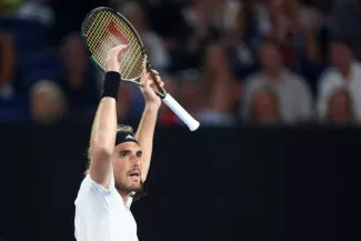 Stefanos Tsitsipas s'est fait peur (H. McKay/Reuters)


