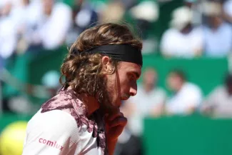 Stefanos Tsitsipas sans solution face à Taylor Fritz ce jeudi. (N. Luttiau/L'Equipe)


