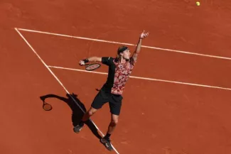 Stefanos Tsitsipas a bien géré son deuxième tour. (N. Luttiau /L'Équipe)


