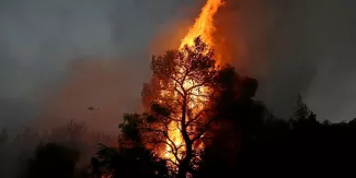 Cinq hélicoptères et 173 pompiers sont engagés pour combattre le feu. Trois hôtels dans le secteur de Kiotari ont subi des dégâts. (Image d'illustration) © COSTAS BALTAS / ANADOLU AGENCY / Anadolu Agency via AFP


