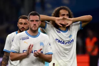 A la fin du match retour du troisième tour de qualification en Ligue des champions opposant l’Olympique de Marseille (OM) au Panathinaïkos, au Stade Vélodrome, à Marseille, le 15 août 2023.


