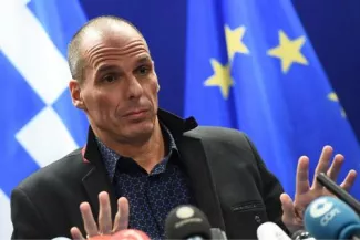 Les Grecs butent sur des partenaires inflexibles Yanis Varoufakis, le ministre grec des Finances: «Ce serait incongru de promettre l'exécution d'un programme dont nous avons fondamentalement contesté les bases.» © AFP.