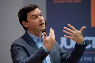 Thomas Piketty à Londres, le 30 avril 2014.


