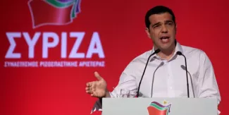 Alexis Tsipras est prêt à une alliance avec le Pasok. (Crédits : YIANNIS KOURTOGLOU)


