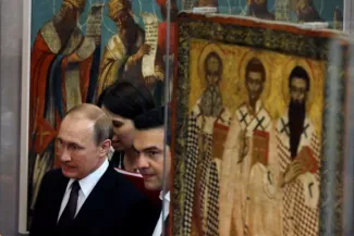 La visite de deux jours en Grèce de Vladimir Poutine avait également une dimension religieuse. Image: Keystone


