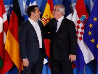 Le premier ministre grec, Alexis Tsipras (à gauche), et le président de la Commission européenne, Jean-Claude Juncker, à Bruxelles, le 24 juin.


