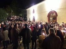 Vendredi saint 2019 à Argalasti (Pilion, Grèce) : départ de la procession à minuit.


