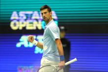 Novak Djokovic a surclassé Stefanos Tsitsipas à Astana. (P. Mikheyev /Reuters)


