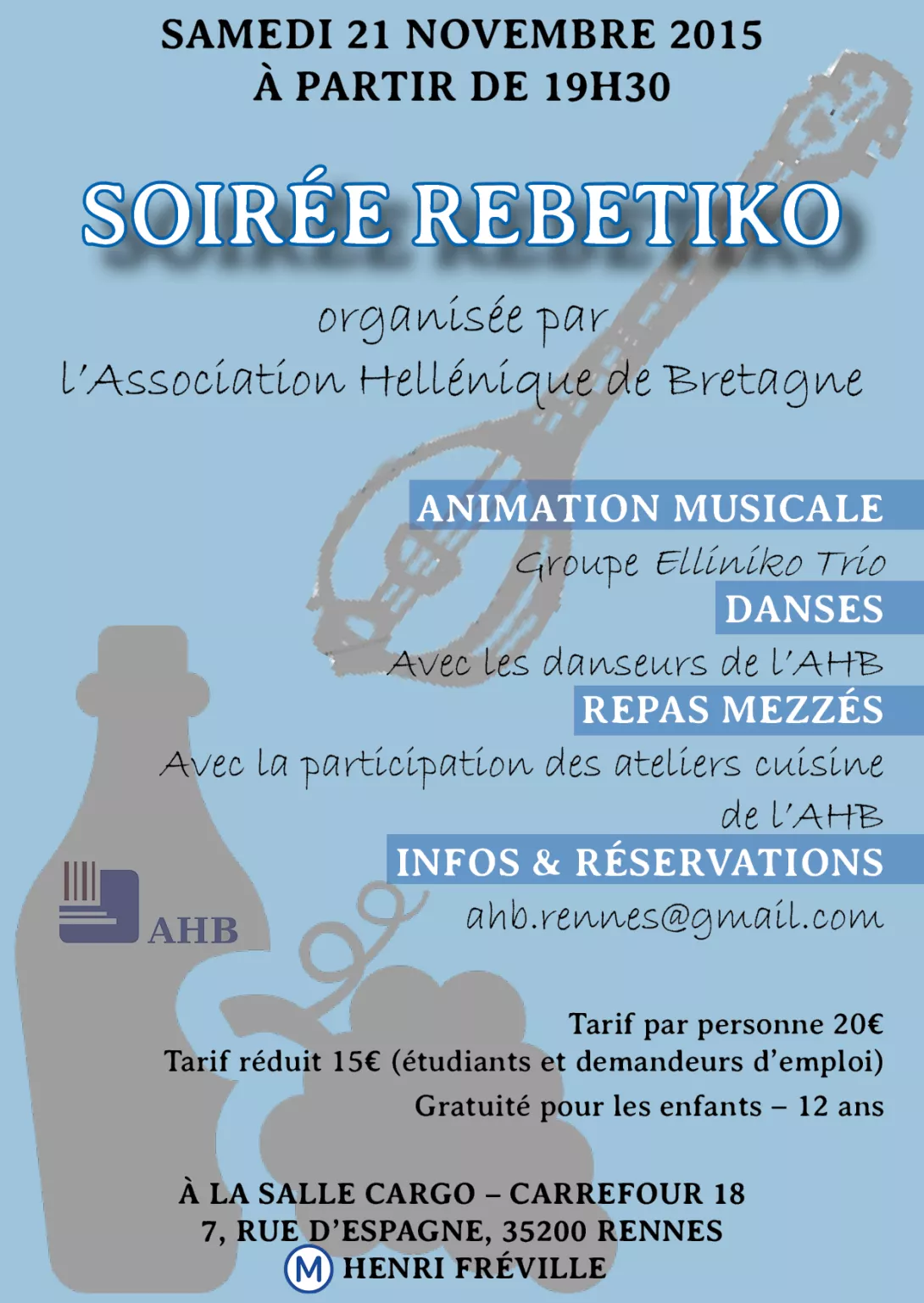 Soirée rebetiko à Rennes